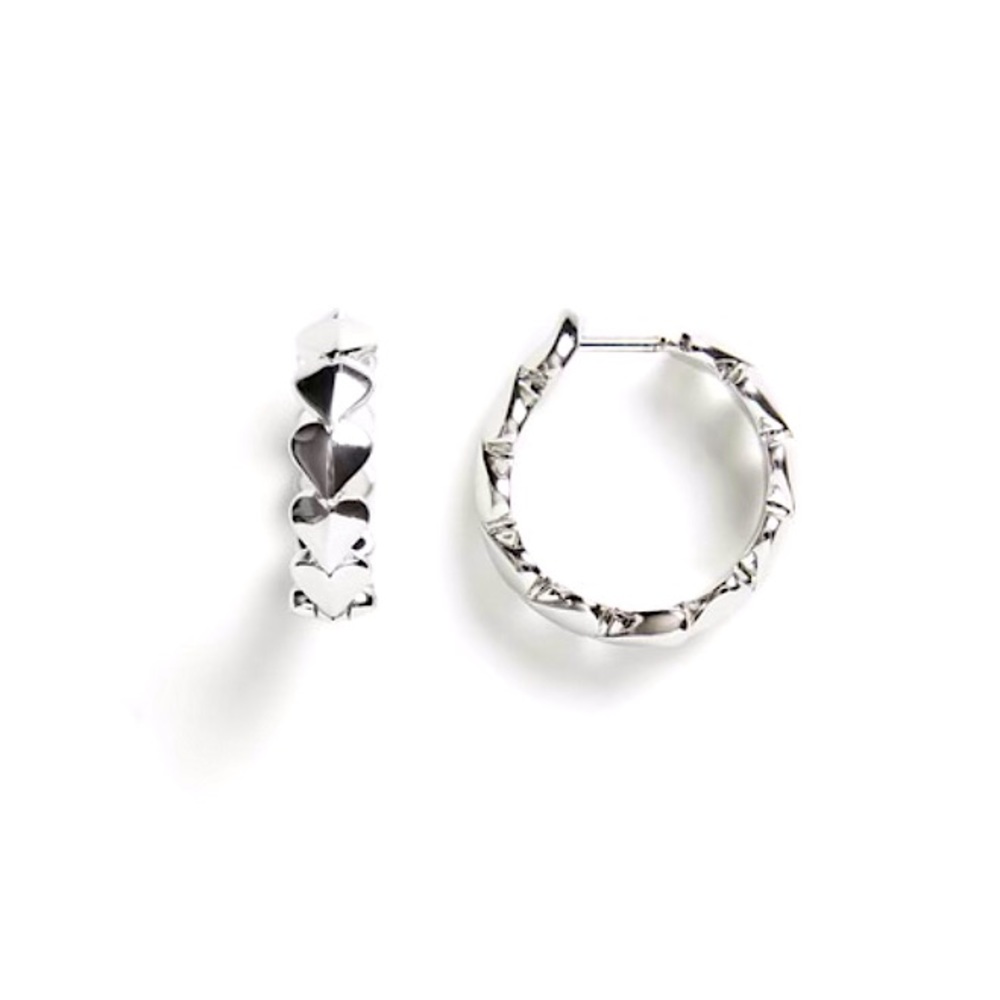 NEW KATE SPADE heritage heart huggies earrings with Pouch ♠️